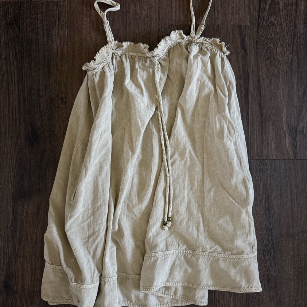 Talulah Cotton Shift Dress Neutral Taupe Minimal Sundress